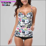 Plus Minus Co Tankini Set Women Swimsuits Retro Floral Print Swimwear, view 5