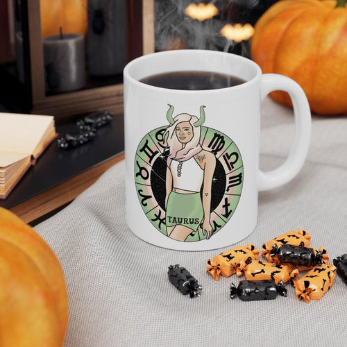 Plus Minus Co Taurus Mugs,Taurus Zodiac Mug, Zodiac Coffee mug, Taurus mug, artistic Taurus mug, Taurus birthday gift, Taurus zodiac mug