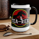 Plus Minus Co Tea Rex Accent Mugs || T Rex Mugs Tea Rex Accent Mugs, Dinosaurs Mug, mr tea rex mug , ms tea rex mug, Dino lover Tea Lover Gift coffee mug, view 2
