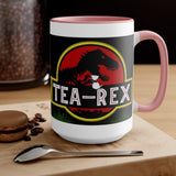 Plus Minus Co Tea Rex Accent Mugs || T Rex Mugs Tea Rex Accent Mugs, Dinosaurs Mug, mr tea rex mug , ms tea rex mug, Dino lover Tea Lover Gift coffee mug, view 3