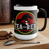 Plus Minus Co Tea Rex Accent Mugs || T Rex Mugs Tea Rex Accent Mugs, Dinosaurs Mug, mr tea rex mug , ms tea rex mug, Dino lover Tea Lover Gift coffee mug, view 2