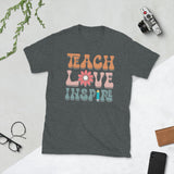 Plus Minus Co Teach love inspire its a beautiful day for learning Unisex Tee, view 3