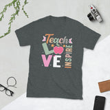 Plus Minus Co Teach Love Inspire, Motivational Teacher Student T-shirt, Educator Shirt, view 3