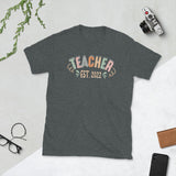 Plus Minus Co Teacher Est 2022, New Teachers First Day Of School Gift T-Shirt,  Teacher Life New Teacher Established T-Shirt, view 2