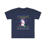Plus Minus Co Teachers Like Unicorns Make Magic Happen T-Shirts, teacher birthday gift, back to school, teacher personalized gifts, view 3