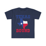 Plus Minus Co Texas Bound | Texas Map T-Shirts, Moving to Texas , Welcome to Texas Gift, Texas Bound, New in Texas, Moving to DFW, Houston, Austin, view 4