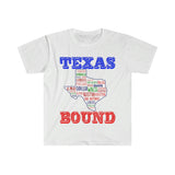 Plus Minus Co Texas Bound | Texas Places T-Shirts |Texas Map T-Shirts, Moving to Austin , Welcome to Texas Gift, Texas Bound, New in Texas, Moving to DFW, view 2