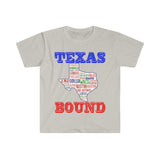 Plus Minus Co Texas Bound | Texas Places T-Shirts |Texas Map T-Shirts, Moving to Austin , Welcome to Texas Gift, Texas Bound, New in Texas, Moving to DFW, view 3