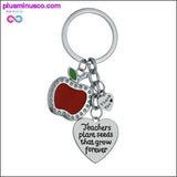 Plus Minus Co Thank You Teachers Love Heart Keychain Chic Red Apple, view 2
