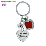 Plus Minus Co Thank You Teachers Love Heart Keychain Chic Red Apple, view 5