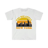 Plus Minus Co The Big Apple New York | Retro Sunset T-Shirts, New York City Skyline Souvenir Tee, NYC Parties Costume, Visit Trip Travel NY,, view 2