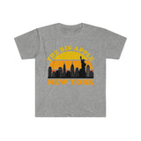 Plus Minus Co The Big Apple New York | Retro Sunset T-Shirts, New York City Skyline Souvenir Tee, NYC Parties Costume, Visit Trip Travel NY,, view 4