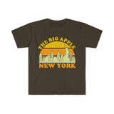 Plus Minus Co The Big Apple New York | Retro Sunset T-Shirts, New York City Skyline Souvenir Tee, NYC Parties Costume, Visit Trip Travel NY, Manhattan, view 3