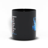 Plus Minus Co The Capricorn, Capricorn Is Cautious, Ambitious, Practical, Responsible, Introvert, Caring, Open-Hearted, Reliable, And Nosey Black Mugs, view 2