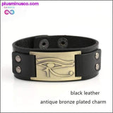 Plus Minus Co The Eye Of Horus Antique Bronze Leather Wide Wristband, view 2