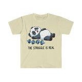 Plus Minus Co The Struggle Is Real Panda Weightlifting T-Shirts, Weightlifting Fitness Gym Funny T-Shirt, Workout Shirt ,Fitness Shirt, view 4