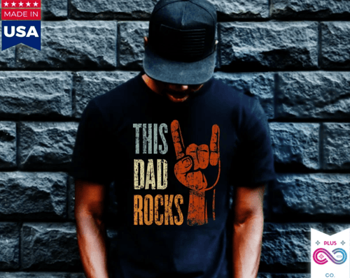Plus Minus Co This Dad Rocks Rock N Roll Metal T-Shirts, Rock n Roll Shirt, Metal T-Shirt Gift for Father, Fathers Day Gift, Gift For Him, Dad Shirt