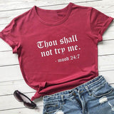 Plus Minus Co Thou Shall Not Try Me Letter Printed New Arrival Unisex Summer Funny Casual 100%Cotton T-shirt Gift for Mom Gift for Dad Mothers Day shirts Mom Life Tees, view 6