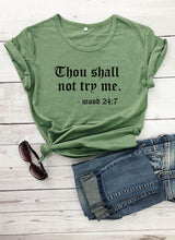 Plus Minus Co Thou Shall Not Try Me Letter Printed New Arrival Unisex Summer Funny Casual 100%Cotton T-shirt Gift for Mom Gift for Dad Mothers Day shirts Mom Life Tees, view 5