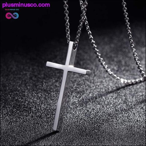 Plus Minus Co Titanium Steel Cross Pendant Prayer Necklace