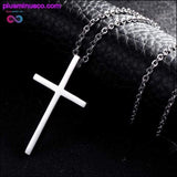 Plus Minus Co Titanium Steel Cross Pendant Prayer Necklace, view 2