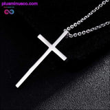 Plus Minus Co Titanium Steel Cross Pendant Prayer Necklace, view 3