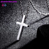 Plus Minus Co Titanium Steel Cross Pendant Prayer Necklace, view 4