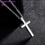 Plus Minus Co Titanium Steel Cross Pendant Prayer Necklace, view 5