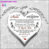 Plus Minus Co To My Mom Grandma Daughter Heart Necklace Silver Color Chain, view 2