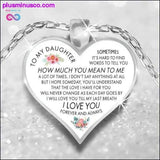 Plus Minus Co To My Mom Grandma Daughter Heart Necklace Silver Color Chain, view 3