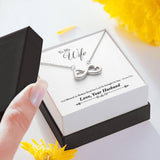 Plus Minus Co To my wife love your husband Necklace, Infinity Heart, view 3