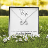 Plus Minus Co To my wife love your husband Necklace, Infinity Heart, view 4