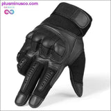 Plus Minus Co Touch Screen Hard Knuckle Tactical Gloves PU Leather Army, view 2