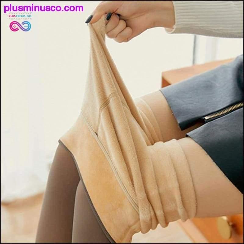 Plus Minus Co Translucent Warm Fleece Pantyhose