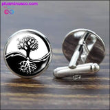 Plus Minus Co Tree of Life Cufflinks for Men Best Man Cufflinks Set, view 2