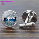 Plus Minus Co Tree of Life Cufflinks for Men Best Man Cufflinks Set, view 3
