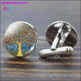 Plus Minus Co Tree of Life Cufflinks for Men Best Man Cufflinks Set, view 4
