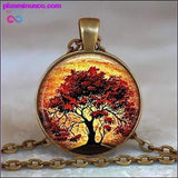 Plus Minus Co Tree Of Life Glass Cabochon Statement Necklace & Pendant, view 6