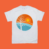 Plus Minus Co Tree | Retro Sunset T-Shirts,Retro Tree Shirt | Travel Adventure Tree Shirt | Silhouettes Shirt | Surfer | Gift For Him | Gift For Her, view 3