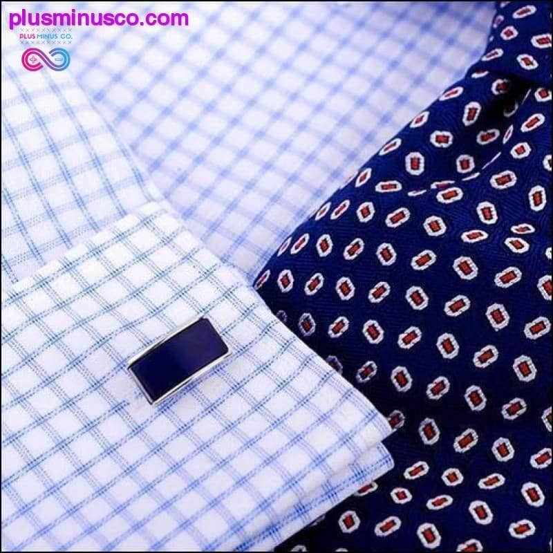 Plus Minus Co Trendy and Fashionable Square Cufflinks for Men