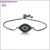 Plus Minus Co Trendy Gold Evil Eye Bracelet Pave CZ Blue Gold Chain, view 2