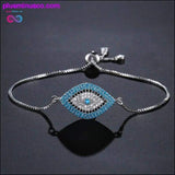 Plus Minus Co Trendy Gold Evil Eye Bracelet Pave CZ Blue Gold Chain, view 3
