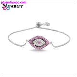 Plus Minus Co Trendy Gold Evil Eye Bracelet Pave CZ Blue Gold Chain, view 4
