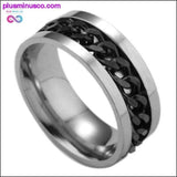 Plus Minus Co Trendy Jewelry Fashion Men's Women Ring with Chain The Punk, view 3