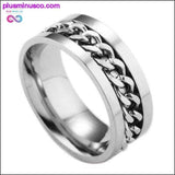 Plus Minus Co Trendy Jewelry Fashion Men's Women Ring with Chain The Punk, view 4