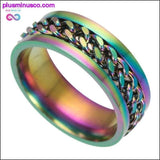 Plus Minus Co Trendy Jewelry Fashion Men's Women Ring with Chain The Punk, view 5