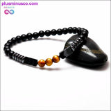 Plus Minus Co Trendy Natural Matte Black Onyx Beads With Tiger Eye Strand, view 4