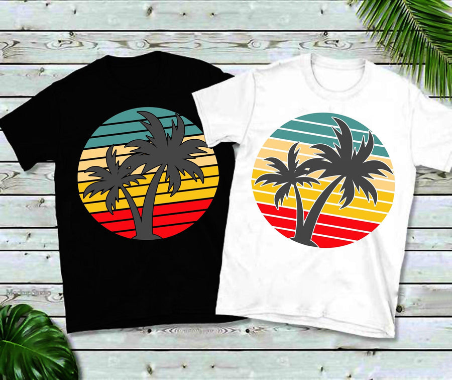Plus Minus Co Tropical Sunset Unisex Shirt || Beach Tropical Sunset Shirt || Tropical Vacation Shirt || Vintage Summer Tee Shir