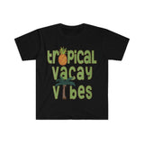 Plus Minus Co Tropical Vacay Vibes T shirt, Pineapple Palm Trees Retro Shirt, Vacay Vibes, Tropical Shirts, Travel Tee Shirts, Vacation Tees, Vacay Mode,, view 3