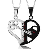 Plus Minus Co Two Cat Couples Jewelry Necklace Black White Kitten Animal Pendant Choker Necklace Women Valentine's Day Thanksgiving Day Gift, view 6